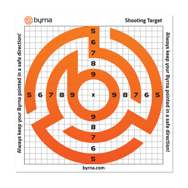 BYRNA TARGET - 8X8 STICKER (PACK OF 5)