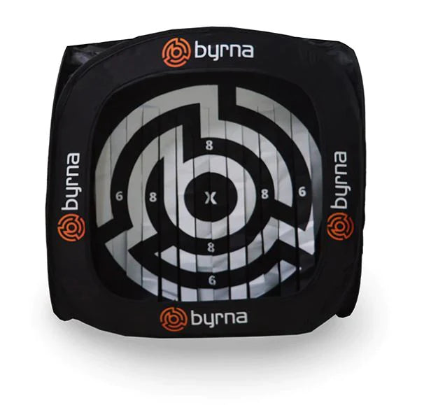 Byrna Folding Target Trap -- expands to 18 inches --- packs in a 12 inch bag.  Allows you to re-use kinetic projectiles.